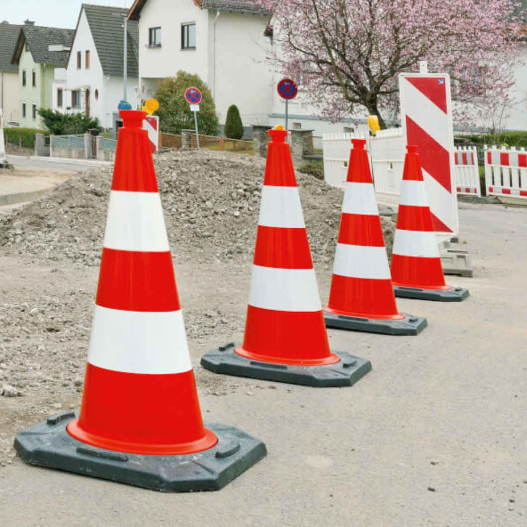 Verkehrsleitkegel nach StVO rot weiss Folientyp 1