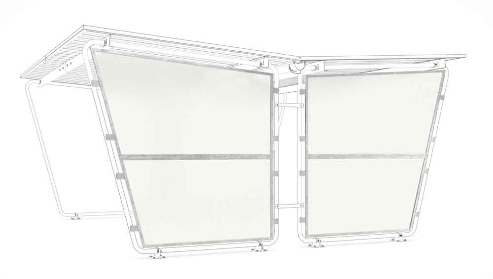 Materialüberdachung Siegen - Zubehör Seitenwand S24 / S26 / S27 / S28 / S29 - Kunststoff - Transparent