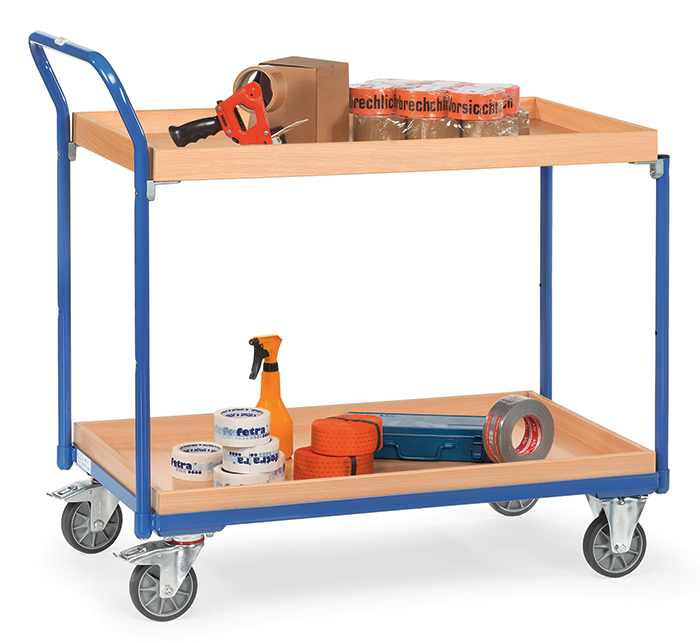 Leichter Tischwagen - Baukasten-System - 2 Größen - 2 Böden mit hohem Rand - Tragkraft 300 kg