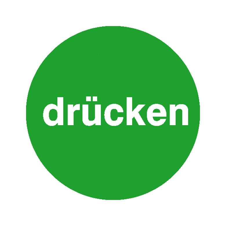 Türschild - Text: drücken - Farbe: Grün / Weiss