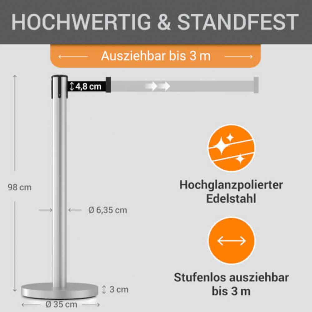 Gurtpfosten Sparset - Edelstahl gebürstet - in 3 Ausführungen