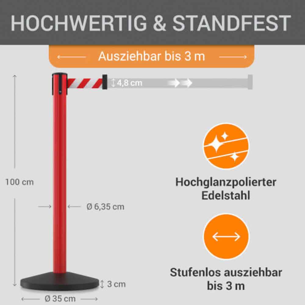 Gurtpfosten - aus hochwertigem Metall - in 7 Ausführungen