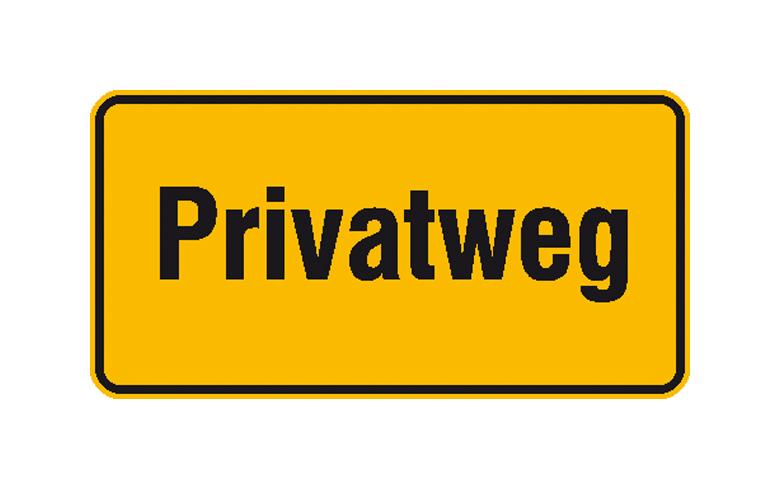 Hinweisschild zur Grundbesitzkennzeichnung - Privatweg