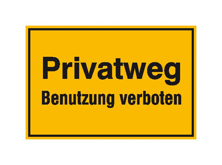 Hinweisschild zur Grundbesitzkennzeichnung - Privatweg - Benutzung verboten