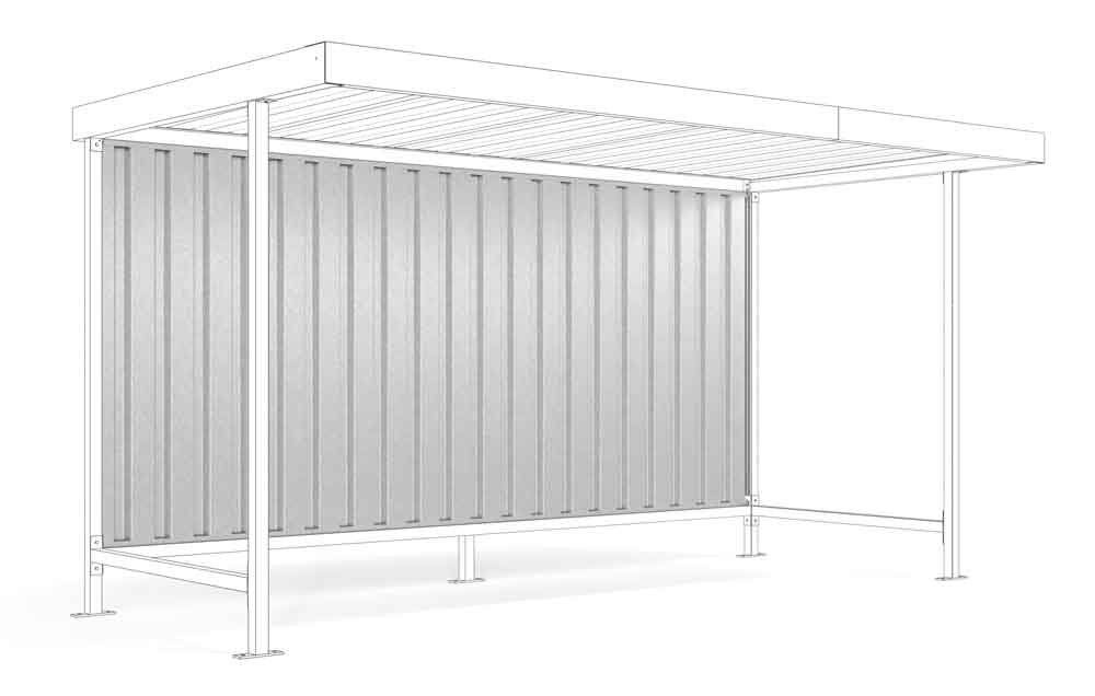 Materialüberdachung - Rückwand Leipzig - L14/L15 verzinkt