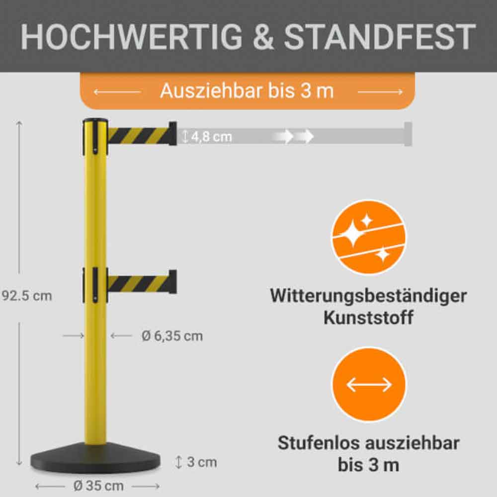 Gurtpfosten für den Außenbereich - mit 2 Gurten - einzeln oder als Sparset