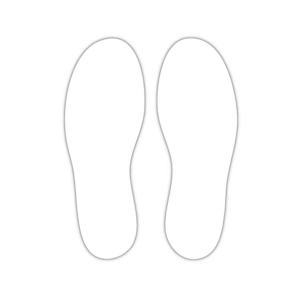 Piktogramm Schuhabdruck - selbstklebend - Folie - Schwarz oder Weiss - Größe 95 x 225 mm