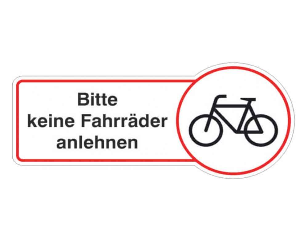 Bitte keine Fahrräder anlehnen - Rondenschild - Hinweisschild Gewerbe und Privat - 3 Ausführungen