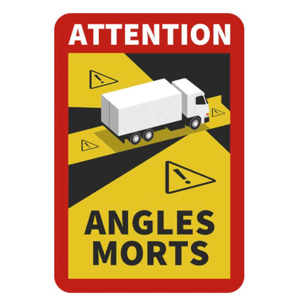 Hinweisschild - Attention Angles Morts - Achtung Toter Winkel - für LKW und Bus/Wohnmobil