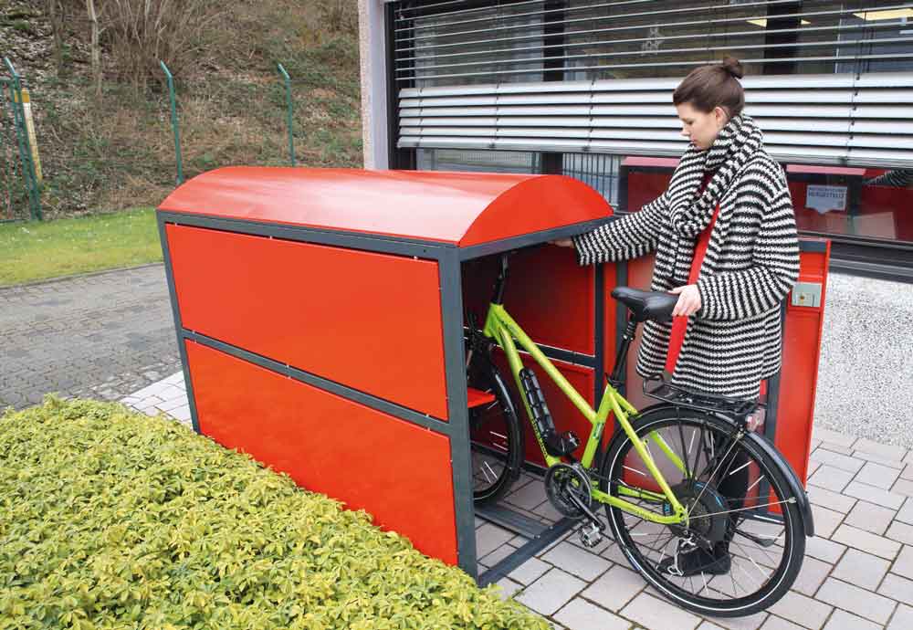 Fahrradparksystem als abschließbare Box