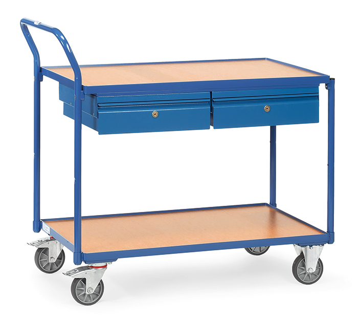 Leichter Tischwagen mit 2 Schubladen - Baukasten-System - Tragkraft 300 kg