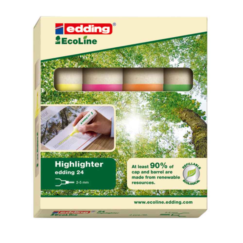 Edding 24 EcoLine Textmarker - Set in 4 Farben