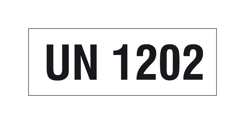 Gefahrgutaufkleber mit UN-Nummer - UN 1202 oder UN 1203