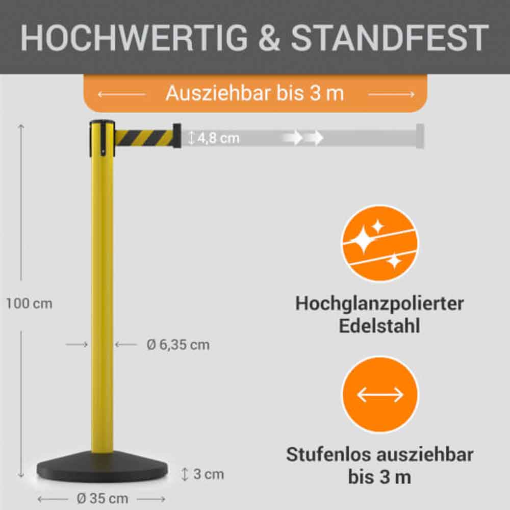 Gurtpfosten - aus hochwertigem Metall - in 7 Ausführungen