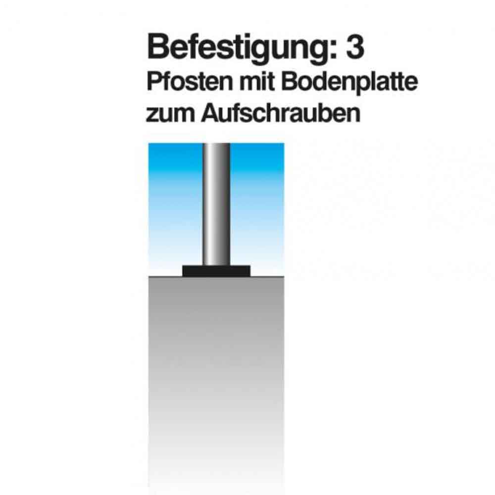 Aluminium-Absperrpfosten - zum Einbetonieren oder Aufdübeln