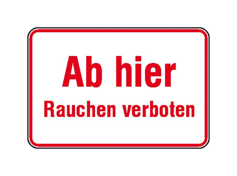 Hinweisschild - Betriebskennzeichnung - Ab hier Rauchen verboten