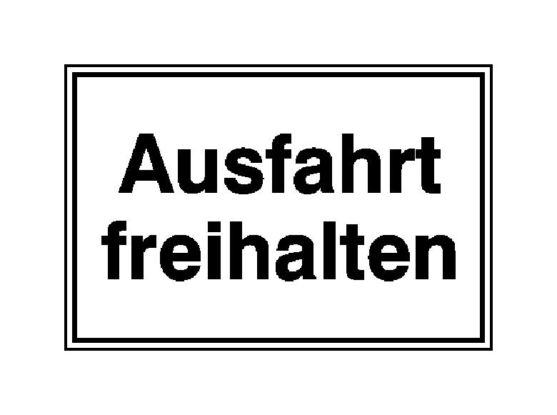 Hinweisschild für Grundbesitz - Ausfahrt freihalten