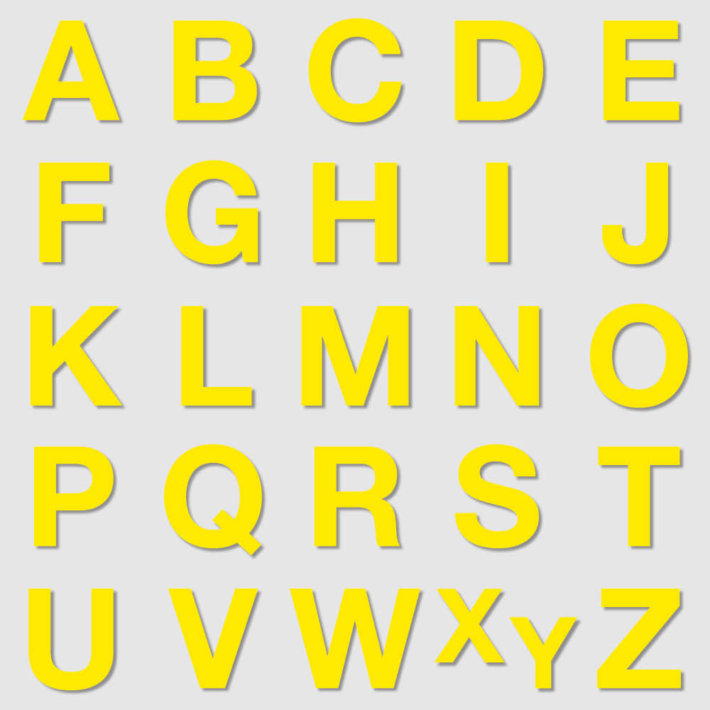 Einzelne magnetische Großbuchstaben - Block Modern - Größen von 20 bis 100 mm - 3 Farben