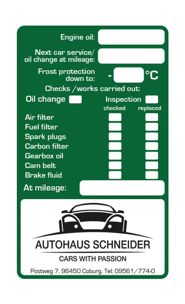 Kundendienst-Aufkleber - 60 x 100 mm - mit Wunschdesign