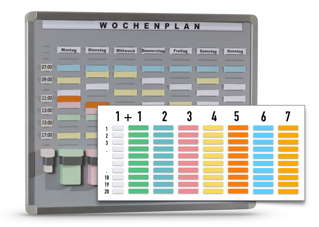 T-Card Systemtafeln mit 20 Einsteckfächern + Zubehör