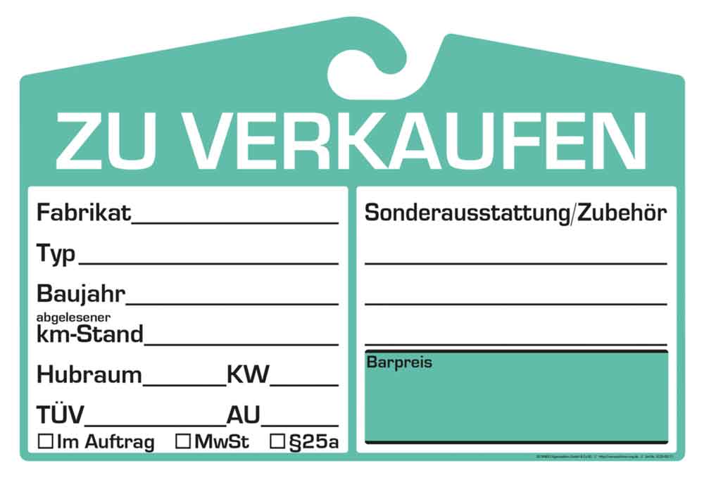 Verkaufsschild - Preisfeld Analog - 3 Farben