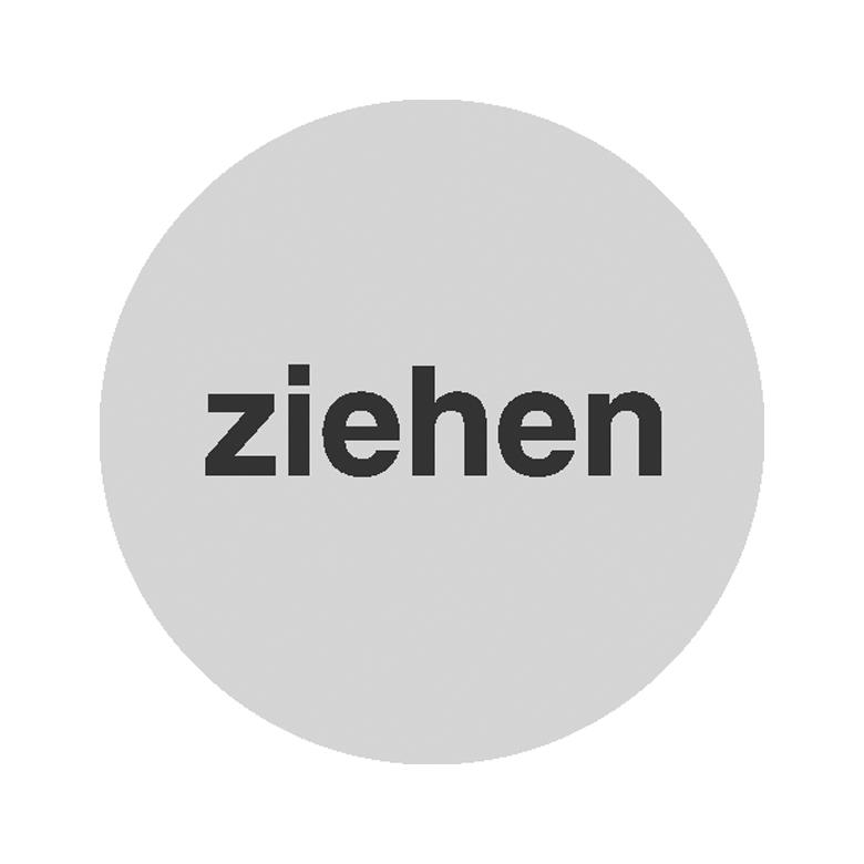 Türschild - Text: ziehen - Farbe: Silber / Schwarz