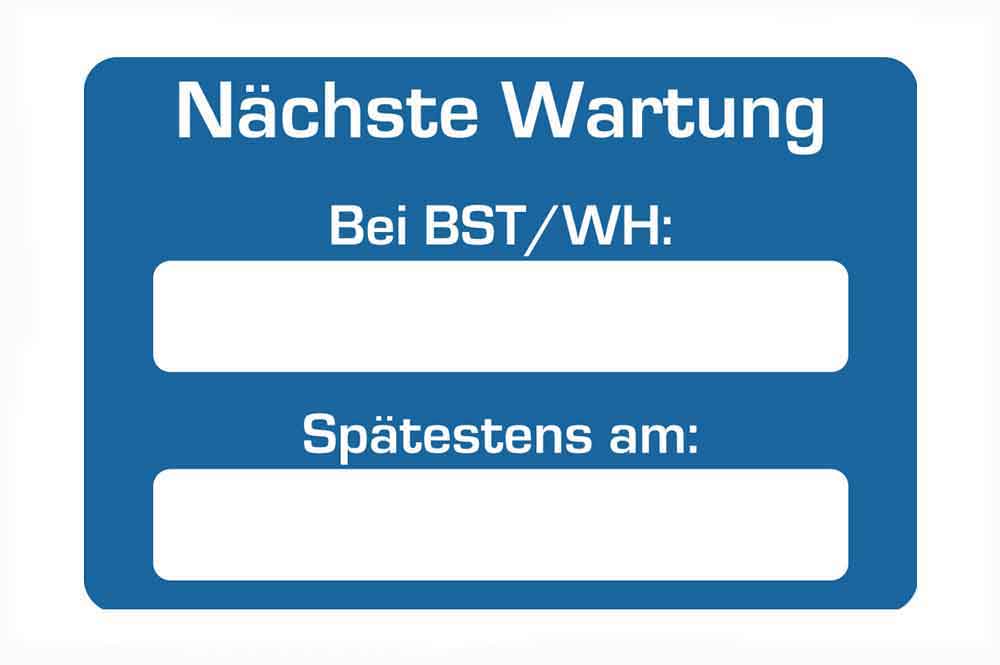 Kundendienst-Aufkleber - für Landmaschinensparte - mit unterschiedlichen Hinweistexten