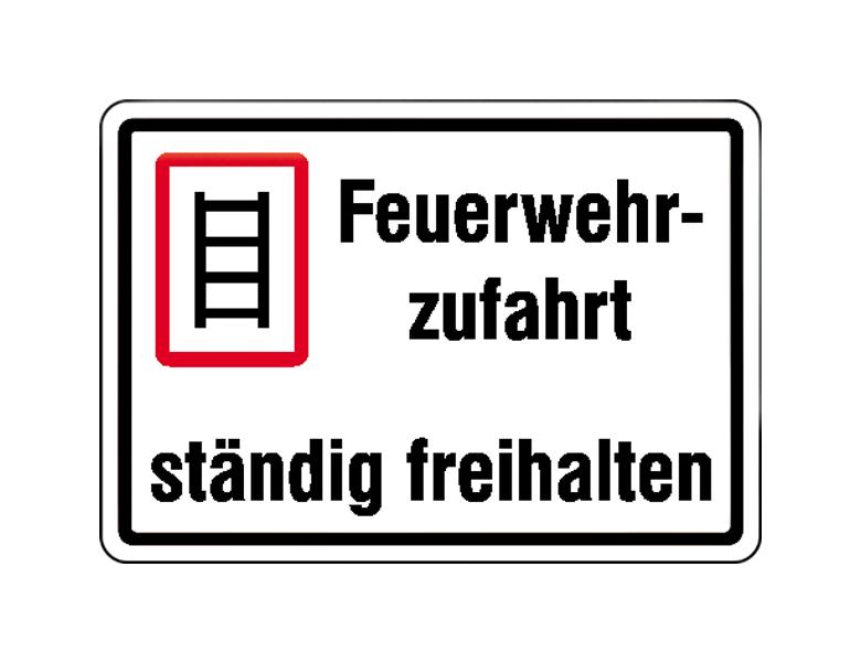 Hinweisschild - Feuerwehrzufahrt ständig freihalten