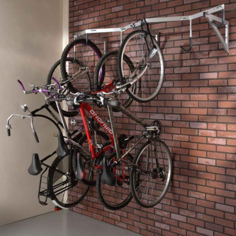Fahrrad-Wandhalterung für 6 Bikes zum Einhängen der Räder