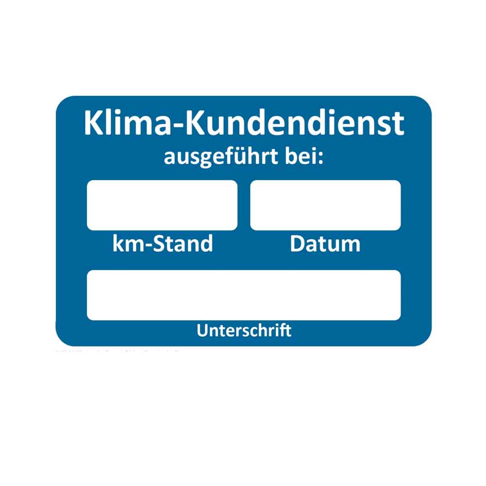 Kundendienst-Aufkleber - für Kraftfahrzeuge - mit unterschiedlichen Hinweistexten