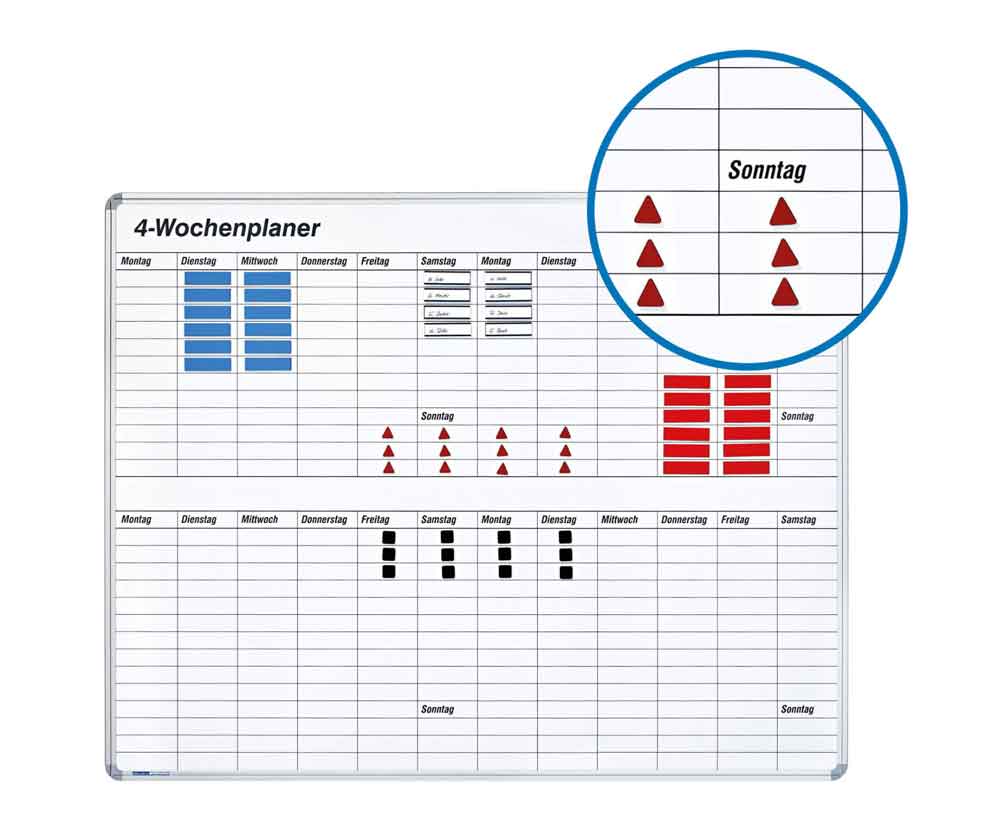 Vier-Wochenplaner - Tafelgröße B 1130 x H 890 mm Kopie