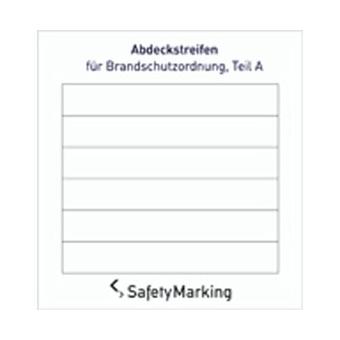 Etiketten - Brandschutz - Abdeckstreifen