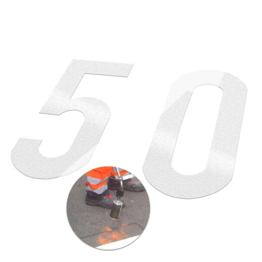 PREMARK® Symbol 50 km/h - thermoplastische Bodenmarkierung - in 3 Längen