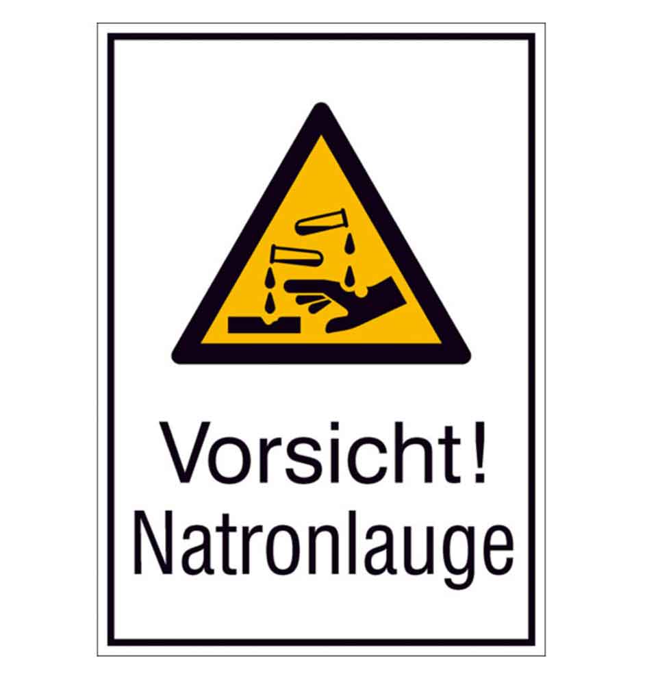 Warn-Kombischild - Vorsicht! Natronlauge