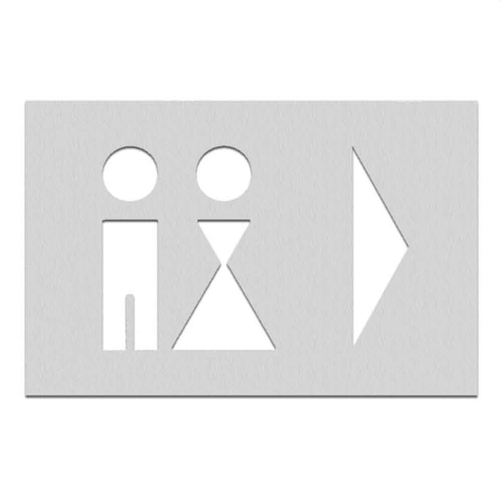 PHOS Wegweiser aus Edelstahl - Toilettenschilder mit Symbol
