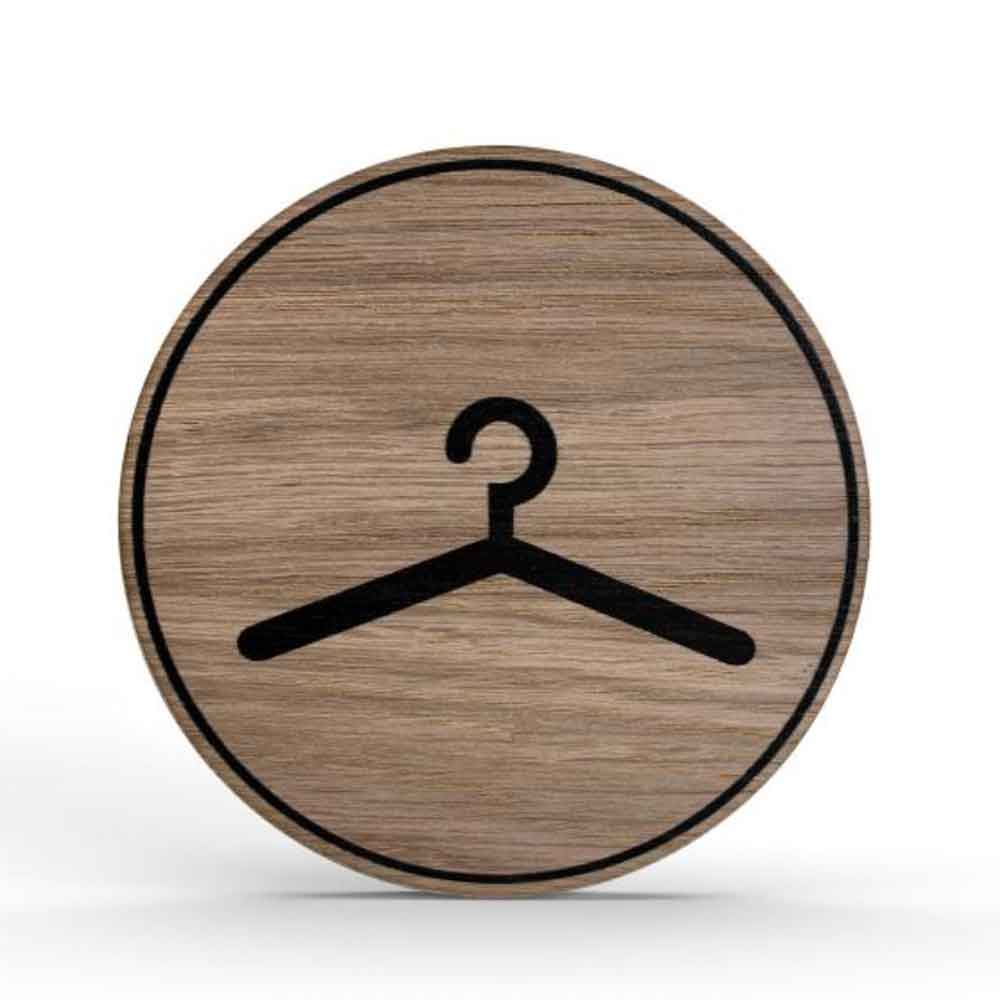 Tello Wood Türschild rund - stilvolles Türschild aus Holz - verschiedene Symbole in Holzfarbe
