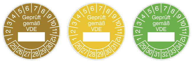 Pruefplaketten für die Jahre 2025 2026 und 2029