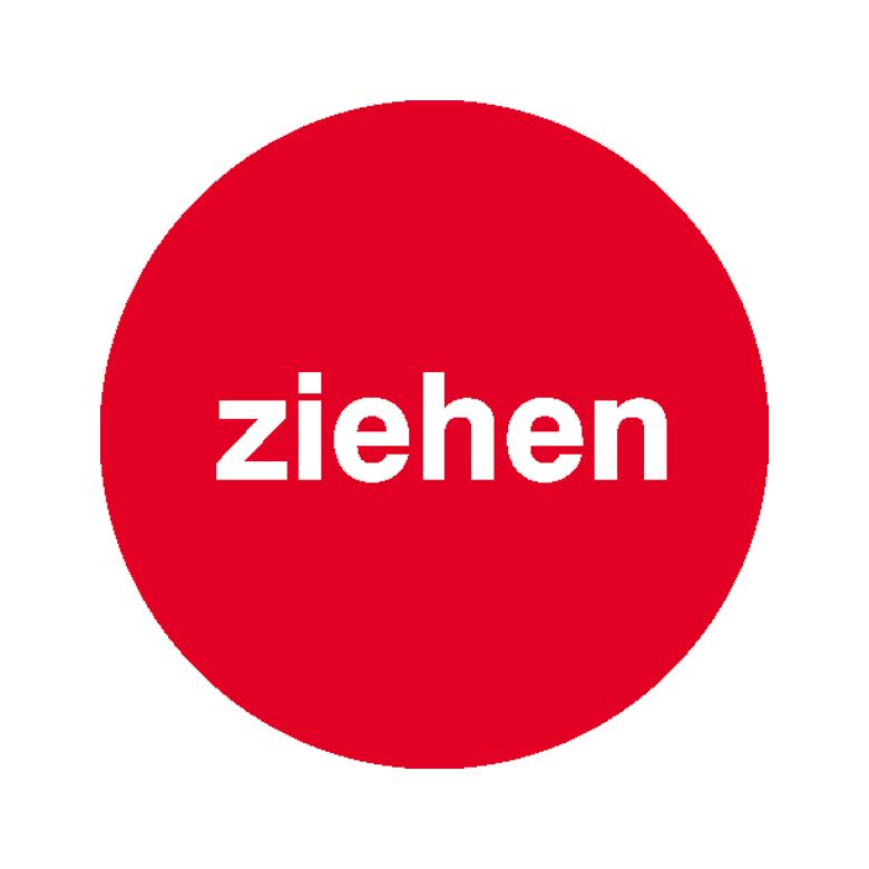 Türschild - Text: ziehen - Farbe: Rot / Weiss