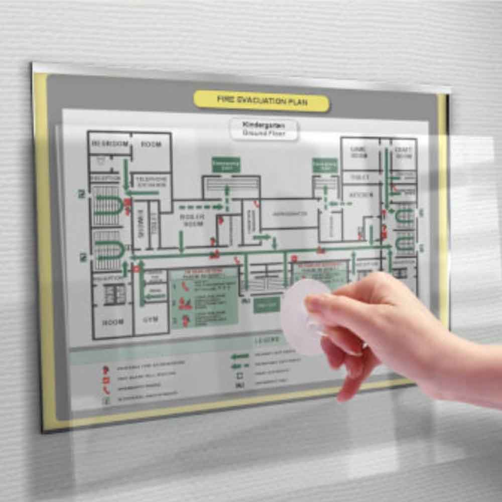 ClickFix Infotafel - manipulationssicheres Schild aus Acrylglas und Edelstahl - in 2 Formate