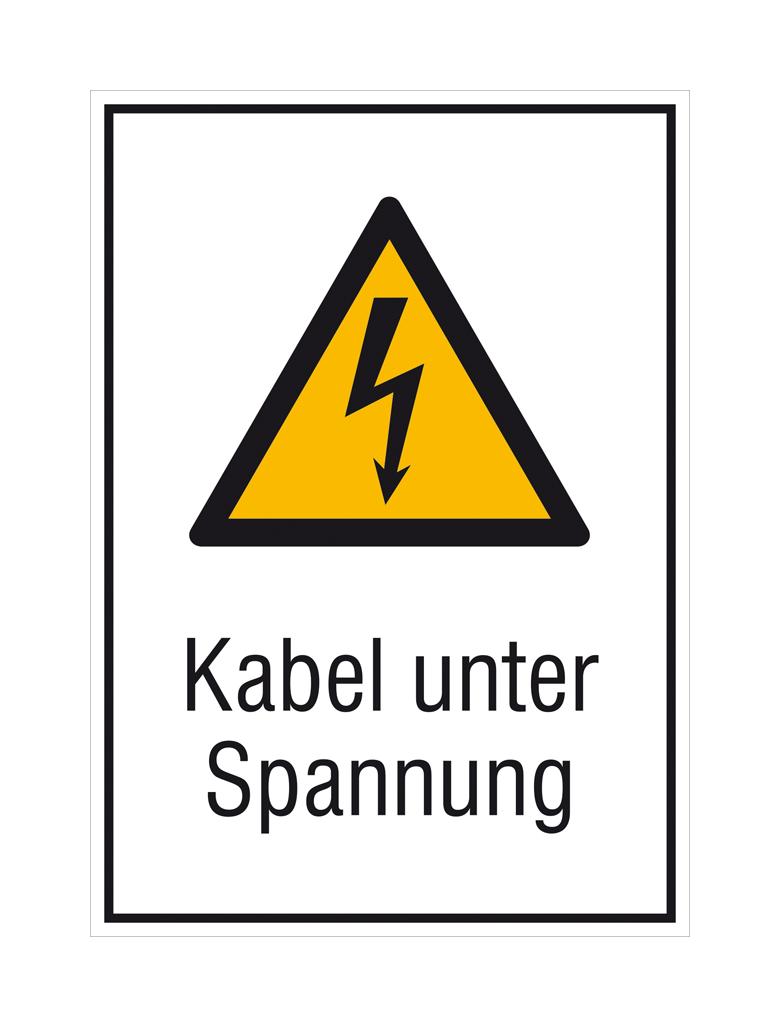 Warn-Kombischild - Kabel unter Spannung