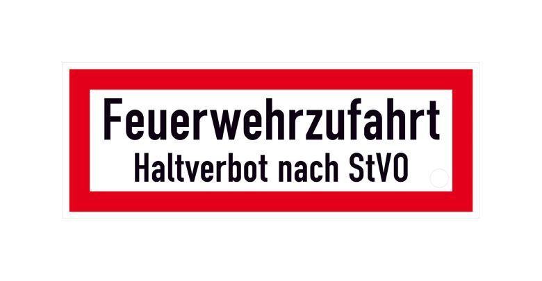 Hinweisschild für die Feuerwehr - Feuerwehrzufahrt Haltverbot nach StVO