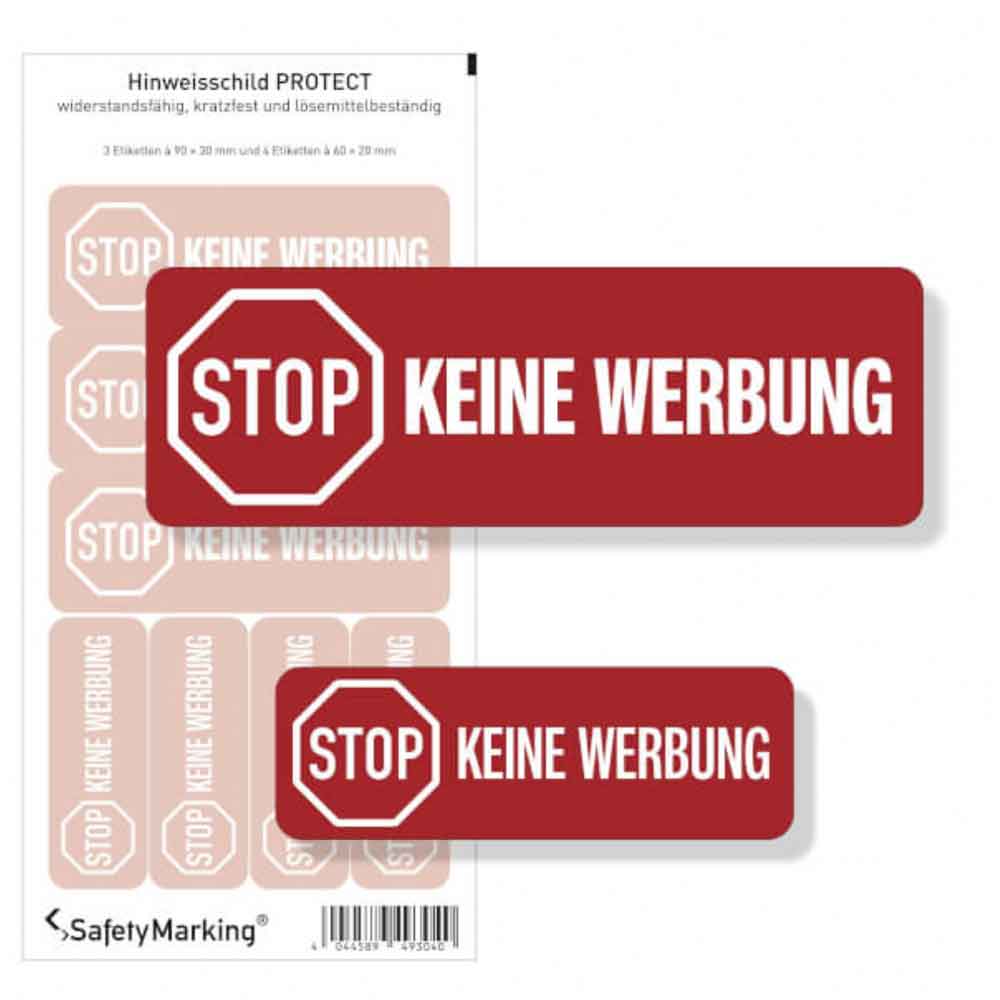 Hinweisschild - Haus und Grund - Text: Stop Keine Werbung