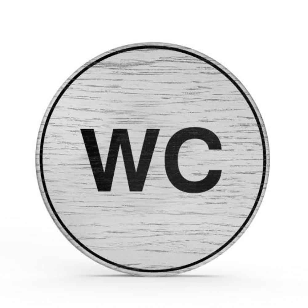 Tello Wood Türschild rund - stilvolles Türschild aus Holz - verschiedene Symbole in Weiss
