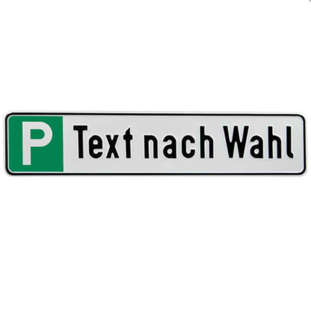 Parkplatzschild zur Reservierung - Pink oder Grün - Symbol P - Text nach Wahl