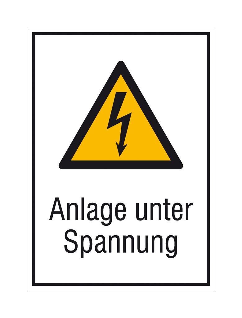 Warn-Kombischild - Anlage unter Spannung