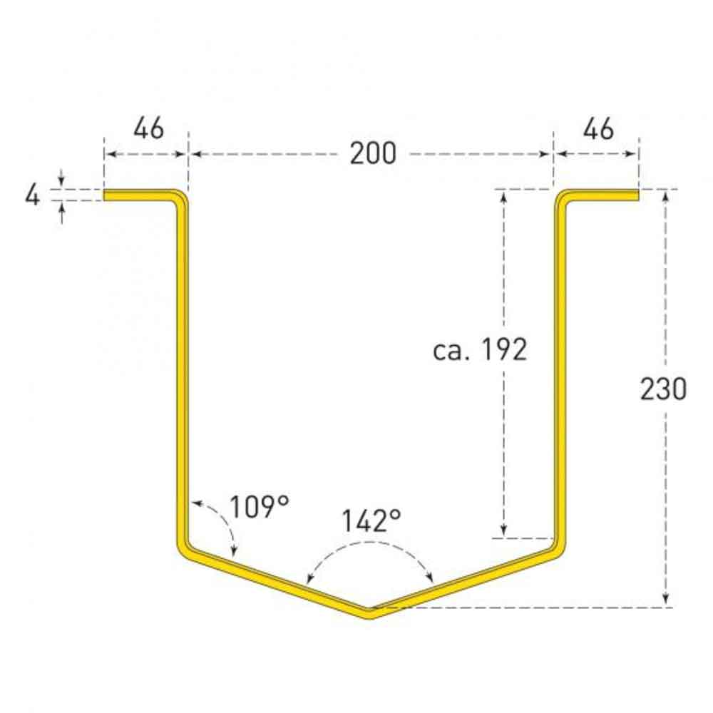 Rohrschutz U-Profil 300 - für Innen- und Außenbereich - Höhe 50 cm - Stahl blank