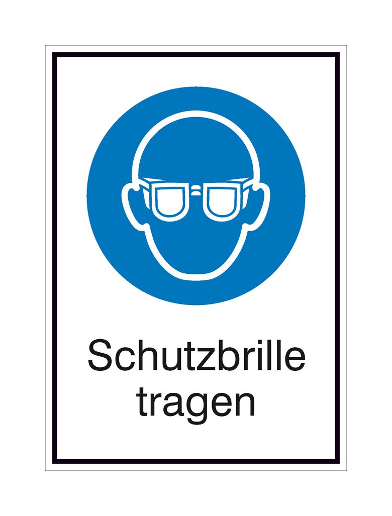 Gebots-Kombischild - Schutzbrille tragen