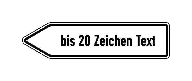 Verkehrszeichen - StVO - Wegweiser für innerörtliche Ziele - nach rechts- oder linksweisend - Text nach Wahl