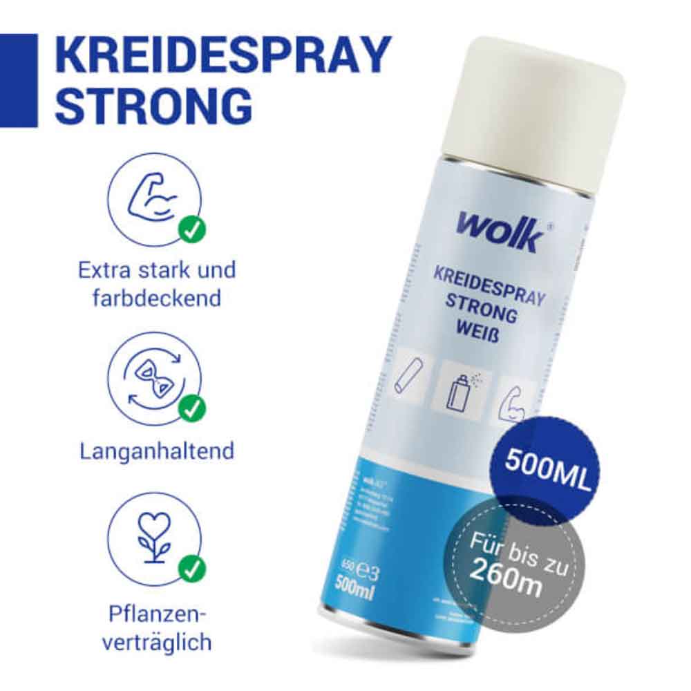 Kreidespray Basic und Strong für kurz- oder langhaltende Markierungen