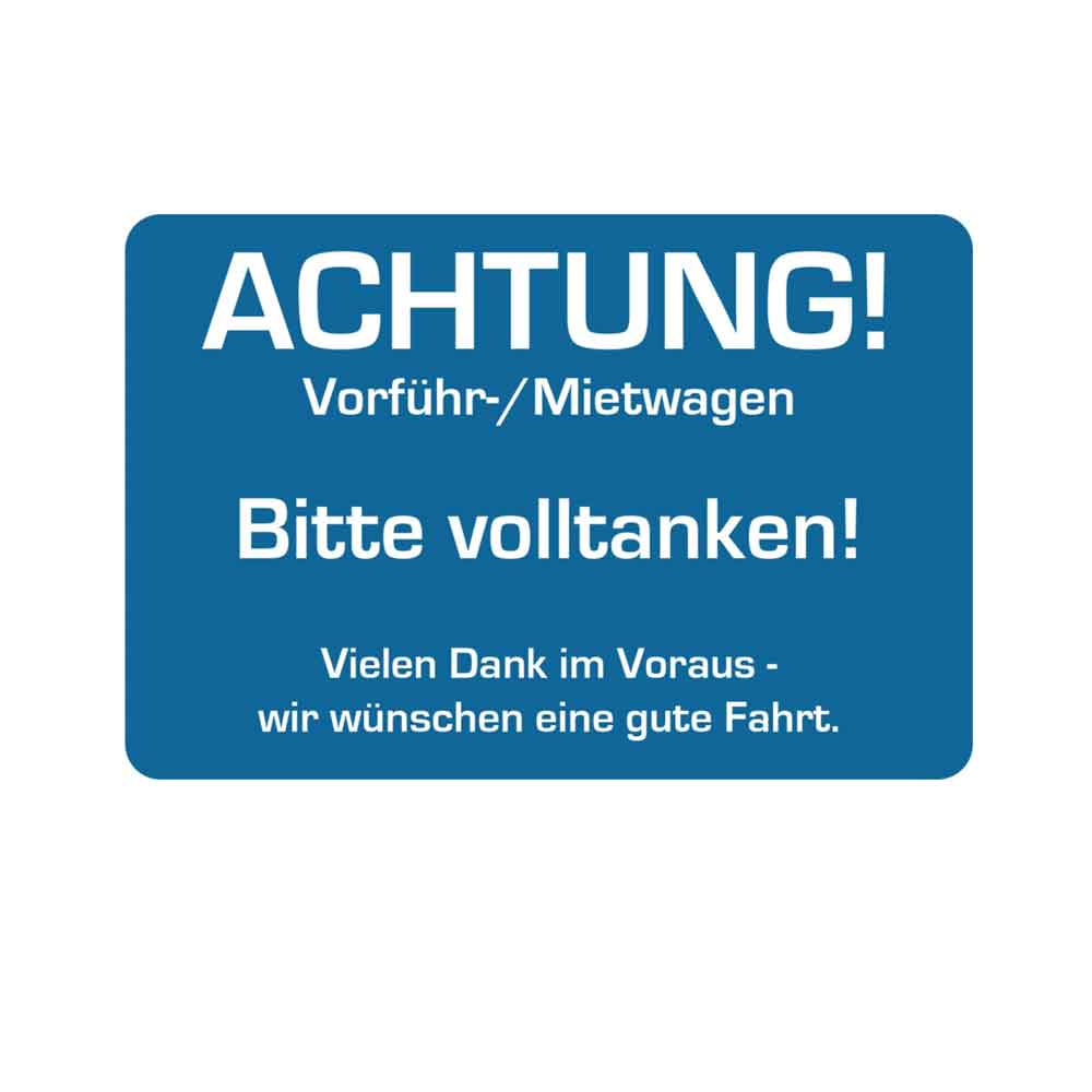 Kundendienst-Aufkleber - für Kraftfahrzeuge - mit unterschiedlichen Hinweistexten